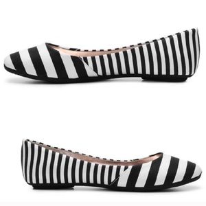 Steve Madden Black & White Striped Flats